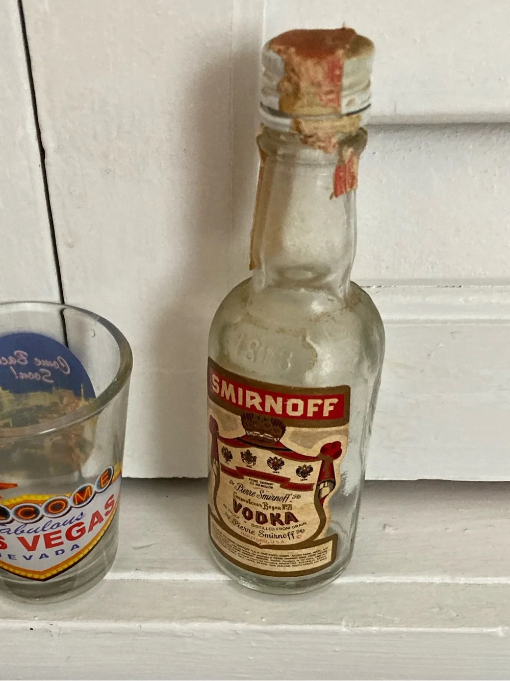 Smirnoff EMPTY mini Vodka vintage bottle